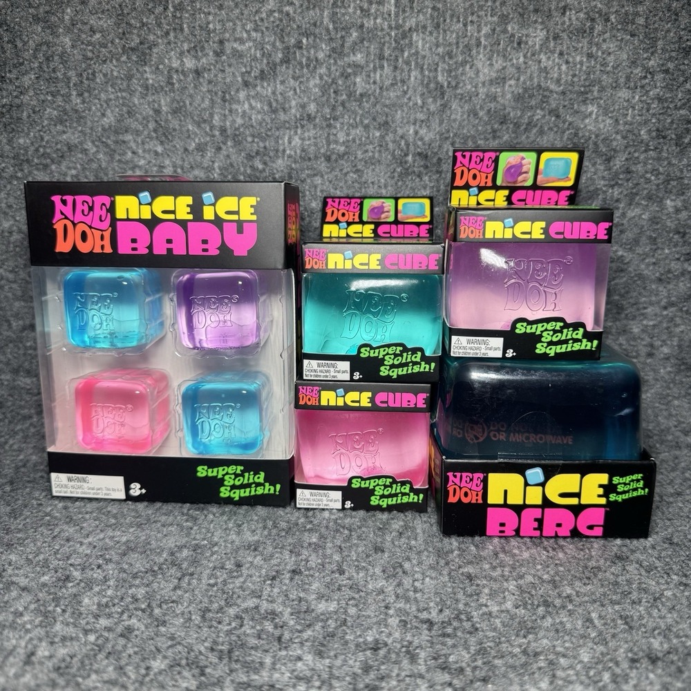 Schylling NeeDoh Lot Nice Berg Blue, Nice Cube 3 Colors, Nice Ice  Baby NEW